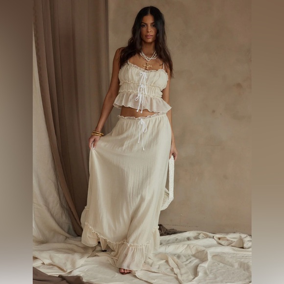 Dahlia Baby Yellow Maxi Skirt and Tank - Picture 1 of 6